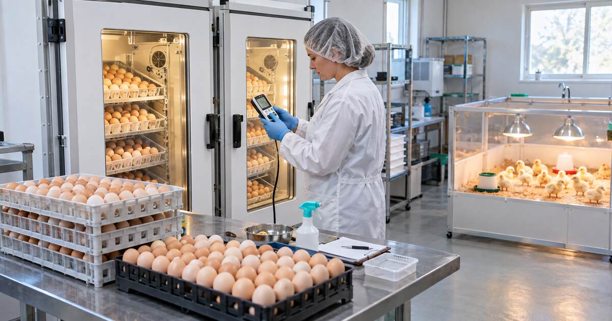 Professional egg incubation and hatchery management with healthy chicks