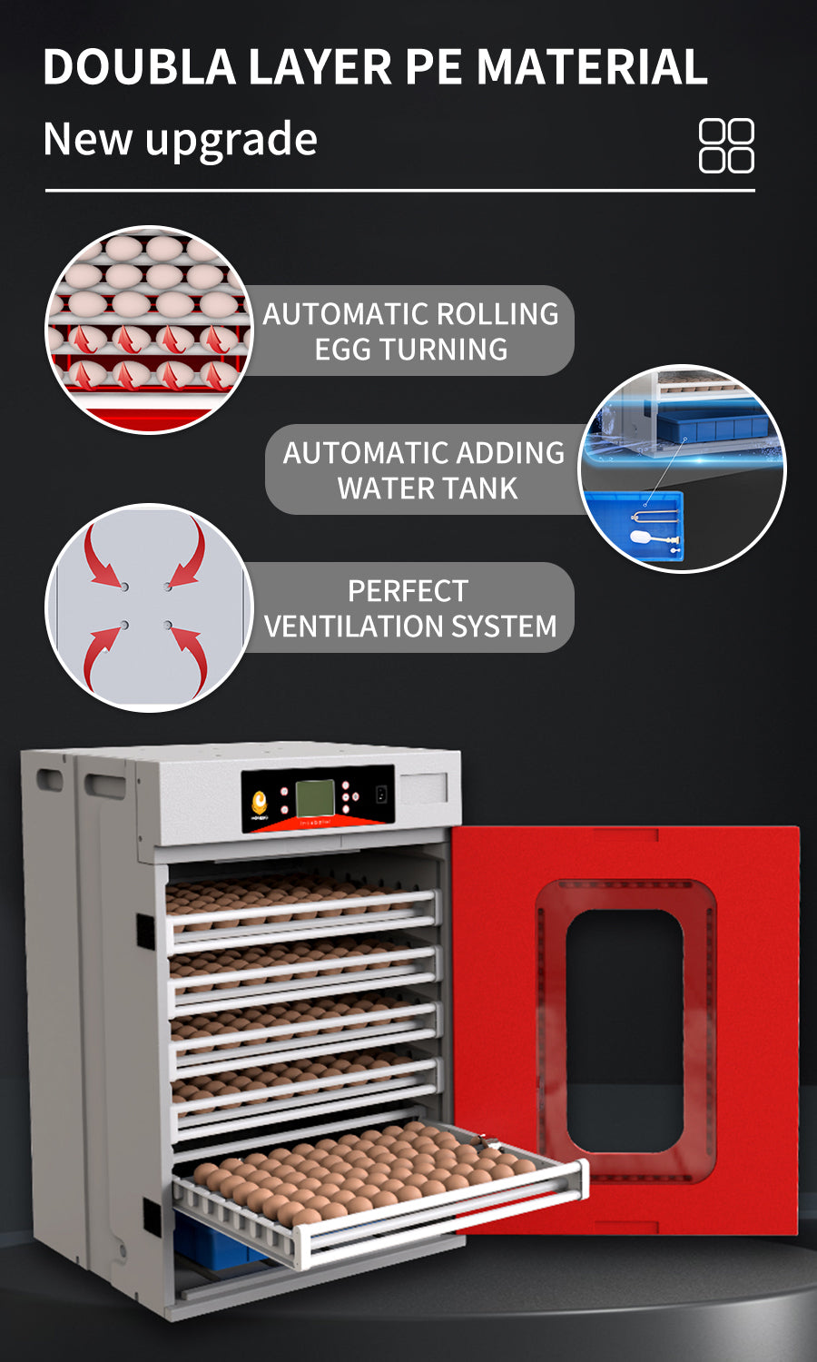 Incubateur automatique pour volailles WONEGG de 400 œufs