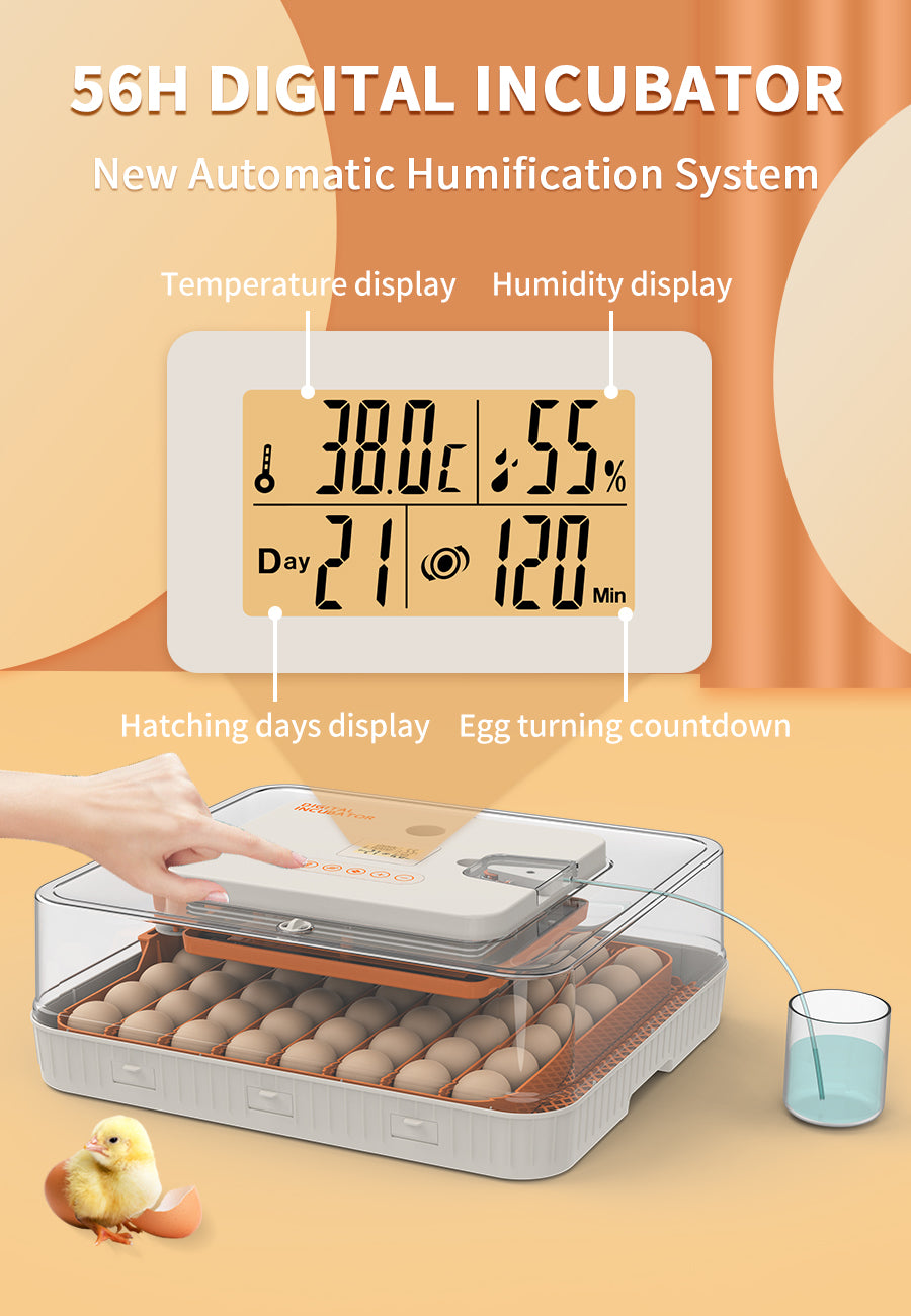Chocadeira Automática WONEGG para 56 Ovos com Controle de Umidade