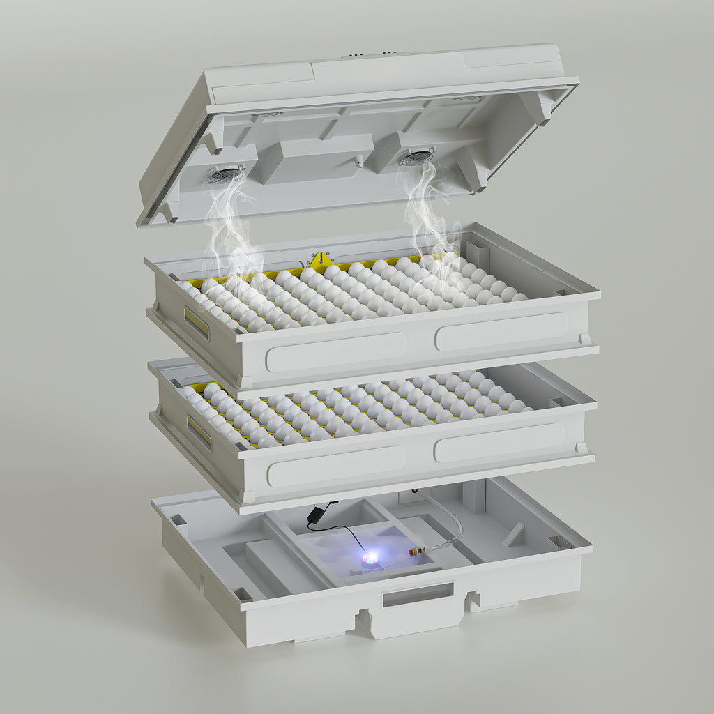 فقاسة بيض الدجاج بنظام طبقات معياري – سعة من مئة وعشرين إلى ألف ومئتي بيضة
