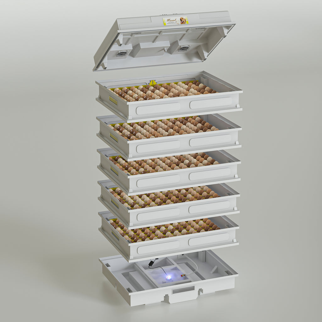 فقاسة بيض الدجاج بنظام طبقات معياري – سعة من مئة وعشرين إلى ألف ومئتي بيضة
